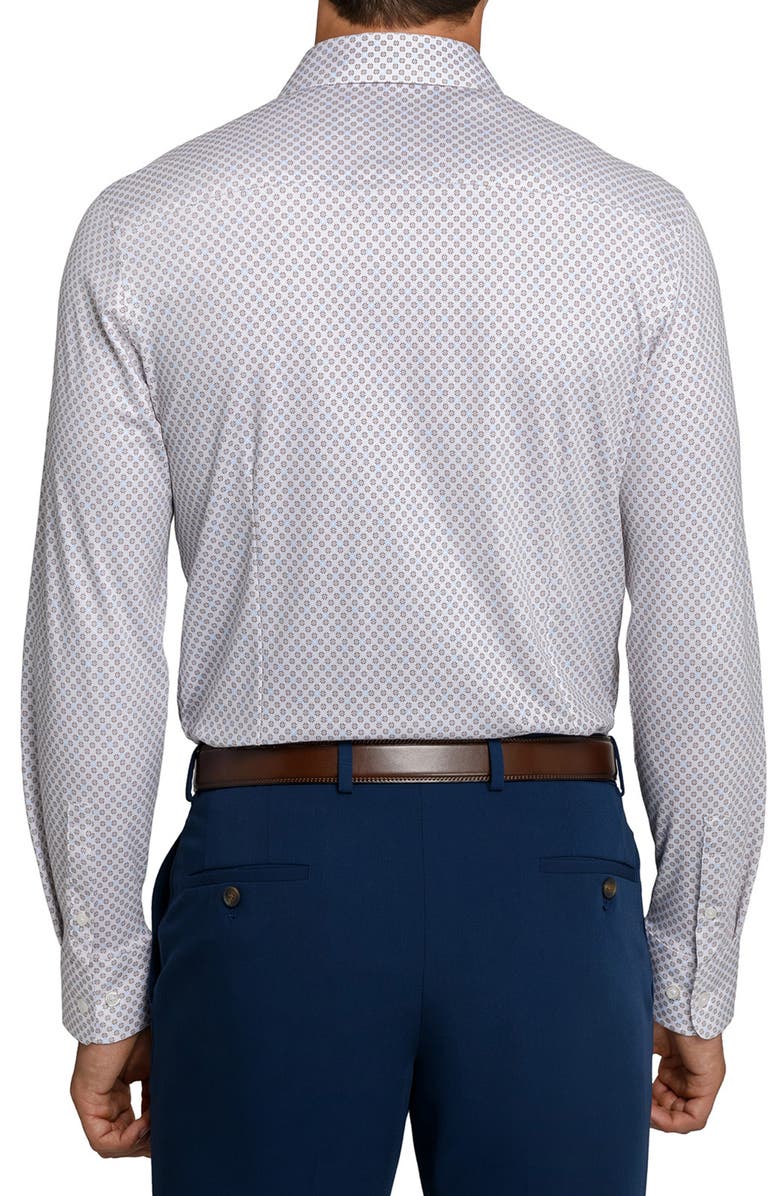 W.R.K Slim Fit Floral Geo Reworked Cotton Dress Shirt, Alternate, color, White/Tan