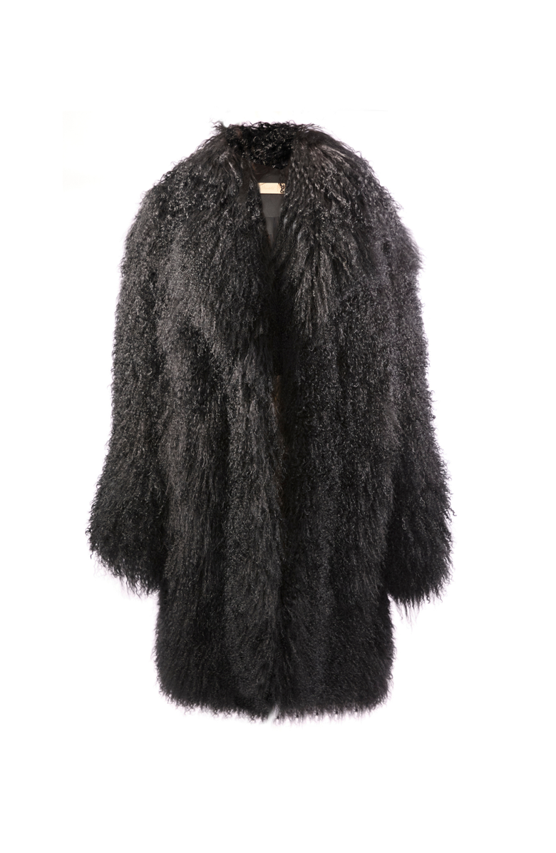 SPARKL Celebrity Fur Coat, Alternate, color, Black