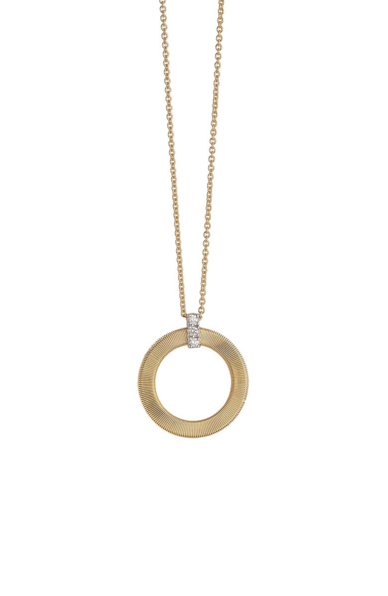 Marco Bicego Masai 18K Yellow Gold & Diamond Single Circle Short Pendant Necklace, Alternate, color, Yellow Gold/Diamond