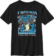 POKEMON Boy's Pokemon Lucario Type Fighting-Steel Graphic T-Shirt