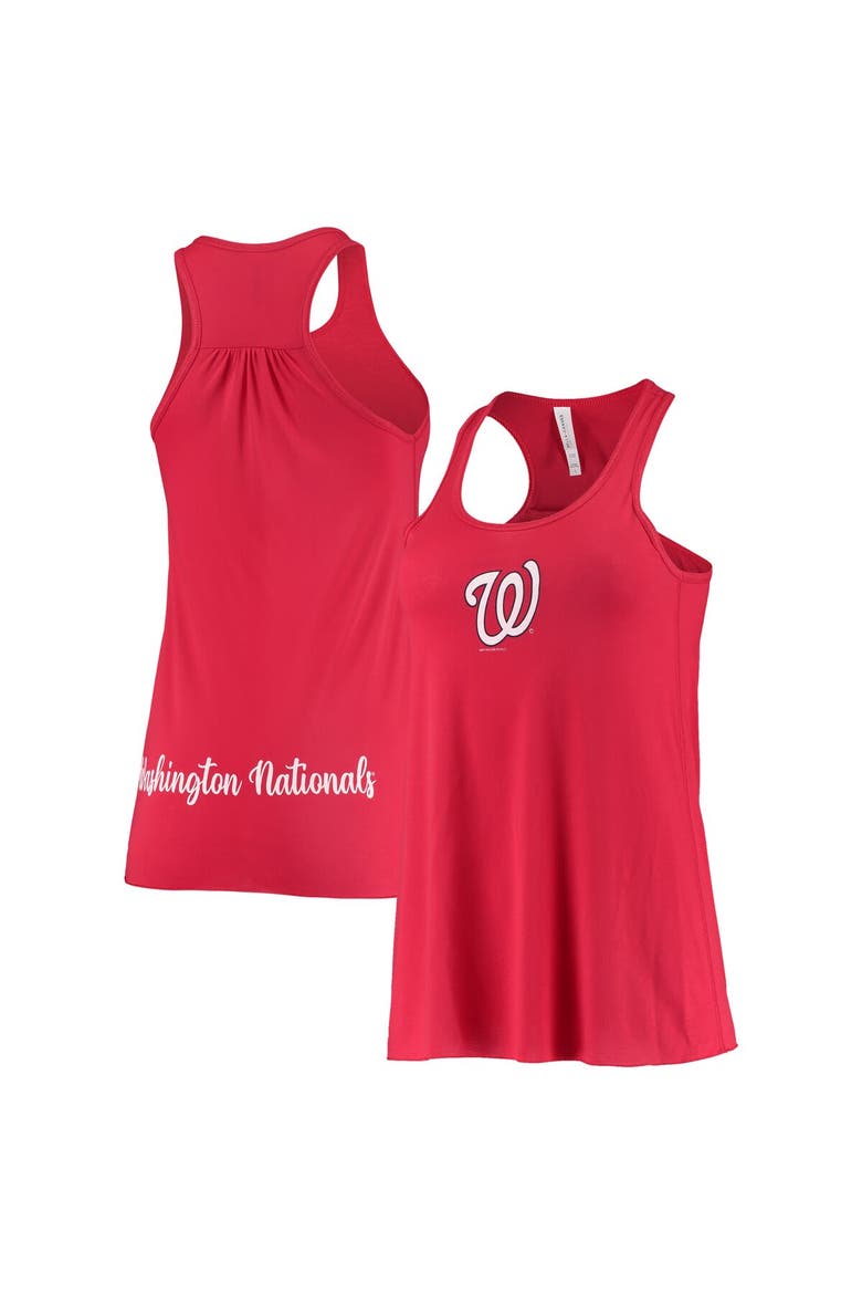 Women's Soft as a Grape Red Washington Nationals Front & Back Tank Top, Main, color, Red