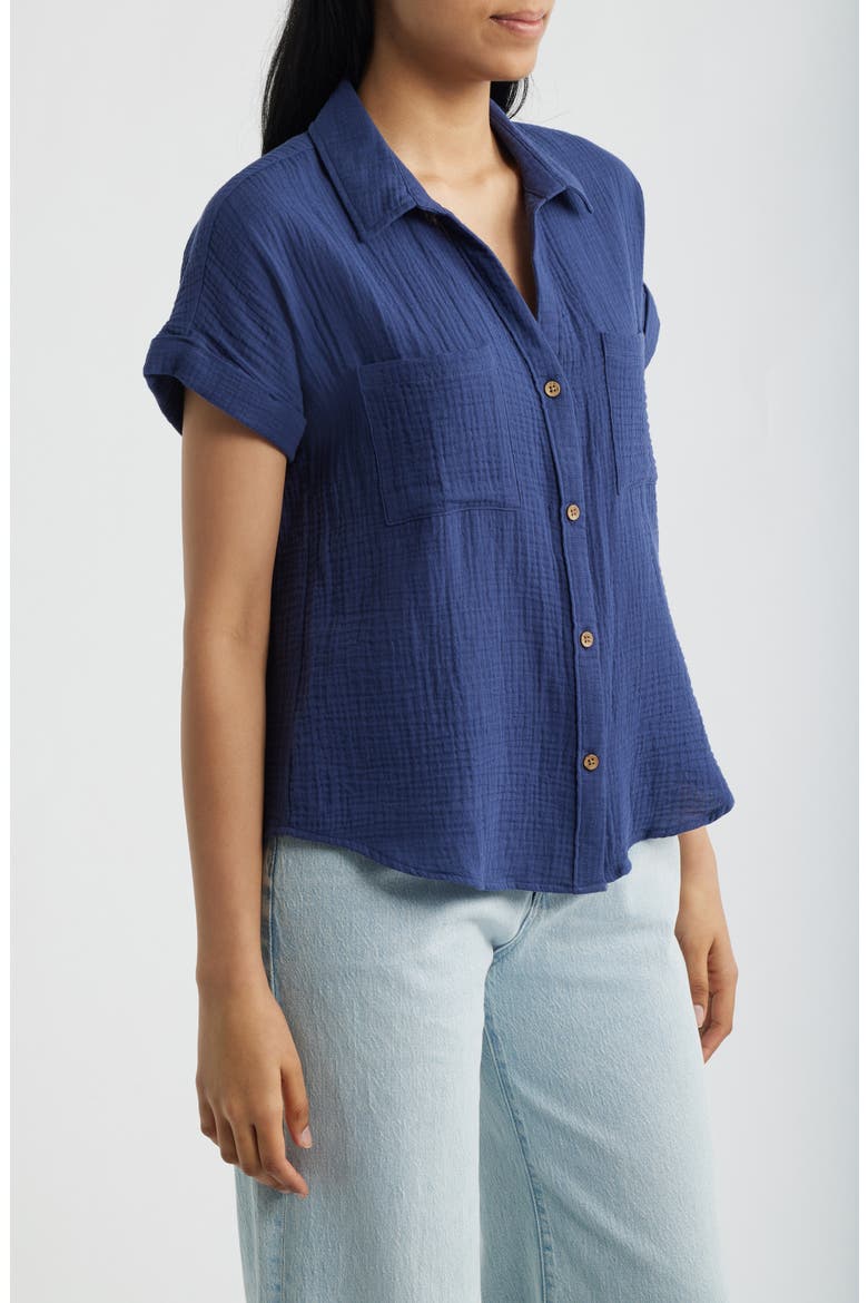 Chicago Gauze Shirt, Alternate, color, NAVY TIME