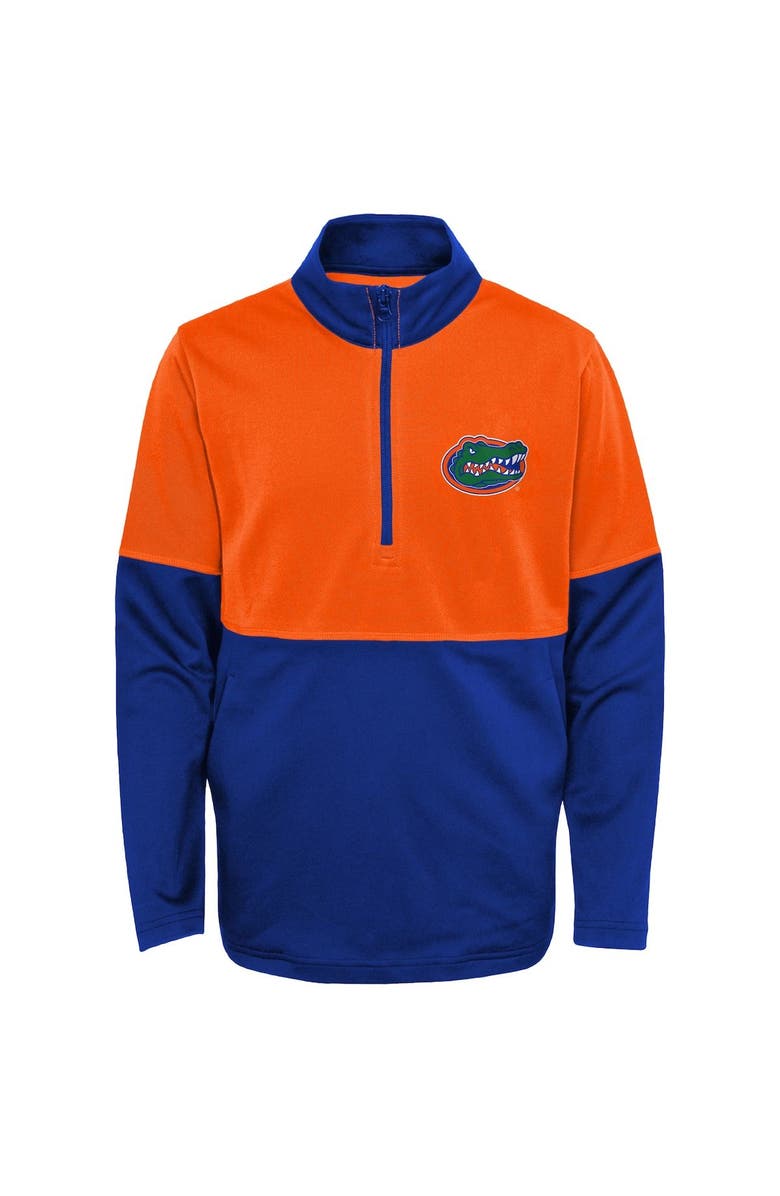 Outerstuff Youth Royal/Orange Florida Gators Quick Snap Spine Print Quarter-Zip Jacket, Alternate, color,