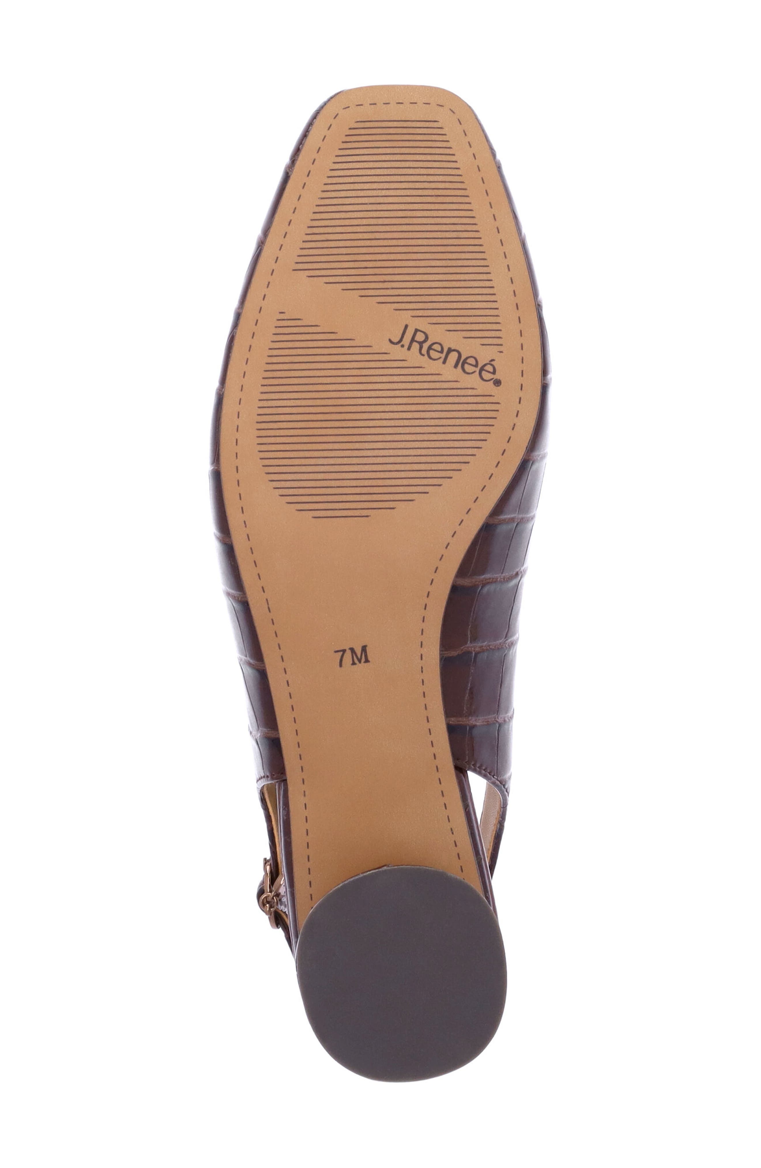 J. Reneé Taveta Croc Embossed Slingback Pump, Alternate, color, Brown