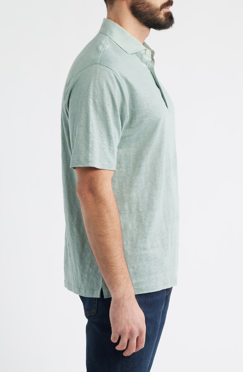 Peter Millar Asinto Tailored Fit Slub Linen Polo, Alternate, color, Willow