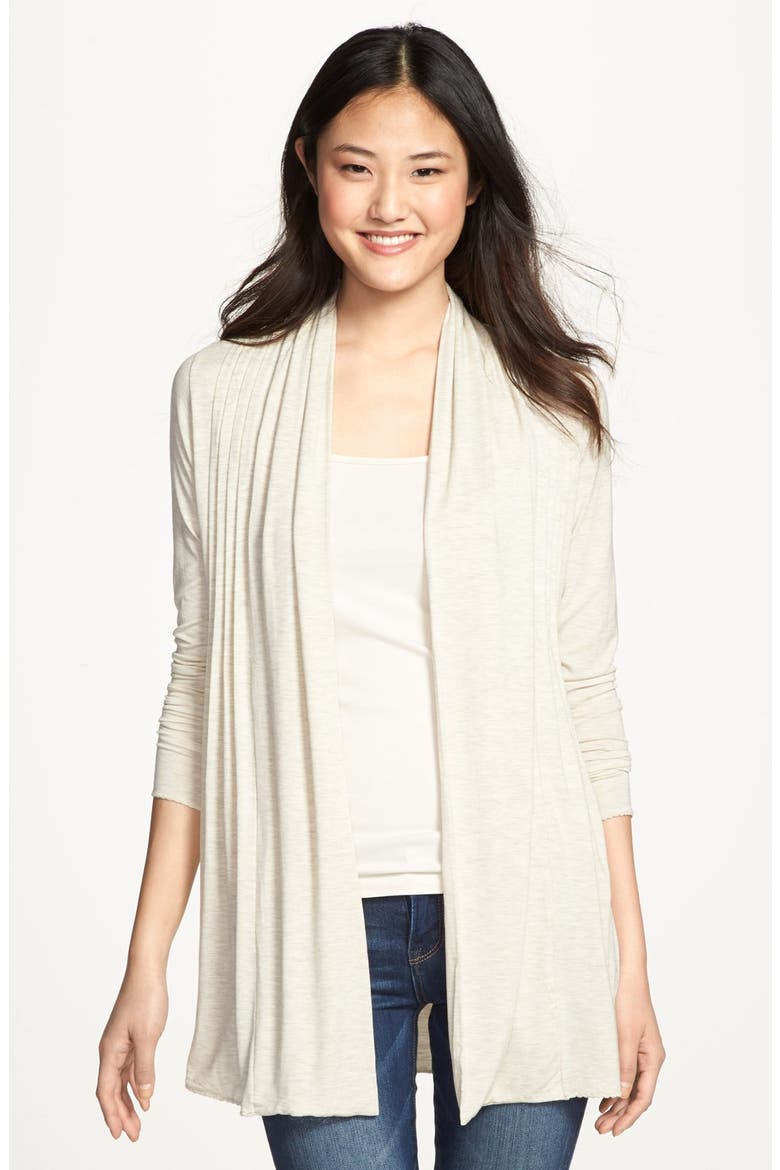 Open Front Cardigan, Main, color, HEATHER OATMEAL