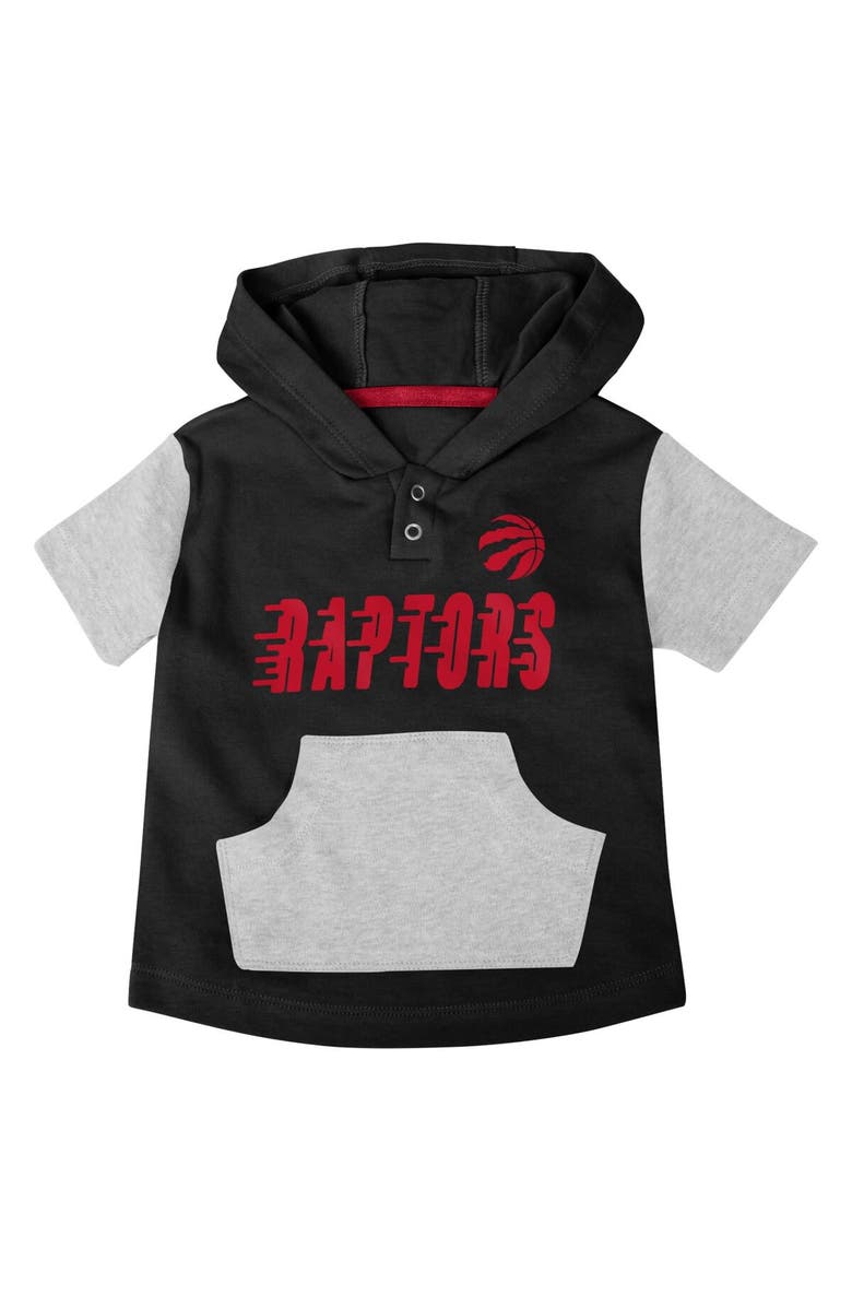Outerstuff Infant Red/Black/Gray Toronto Raptors Bank Shot Bodysuit, Hoodie T-Shirt & Shorts Set, Alternate, color,