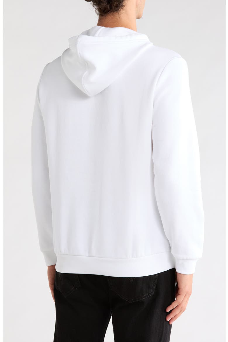 Monogram Pullover Fleece Hoodie, Alternate, color, BRIGHT WHITE