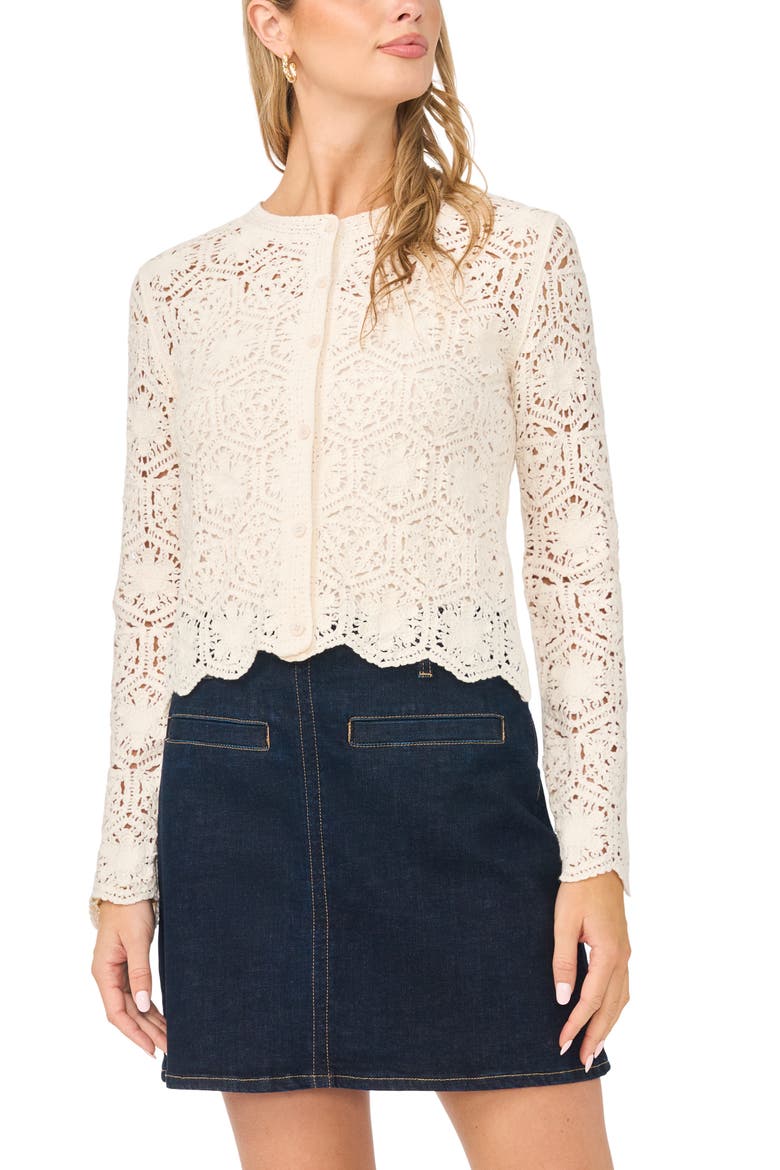 Crochet Cardigan, Main, color, TRUE CREAM