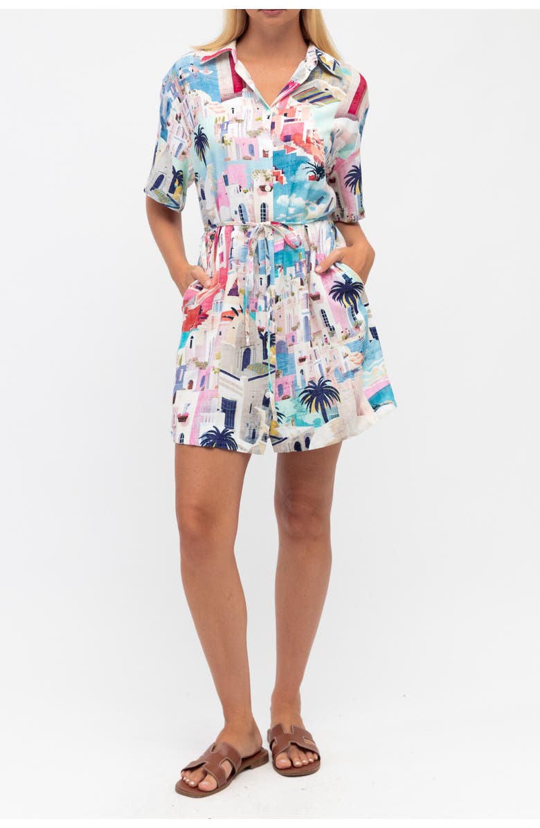 White Closet Sunny Santorini Mini Dress, Main, color, Blue