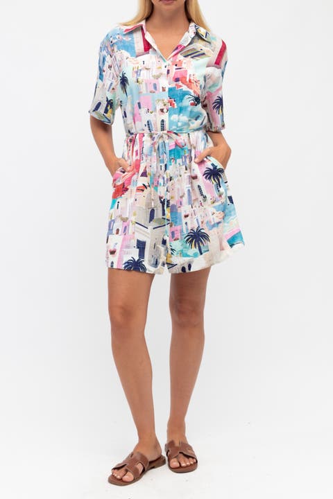 Sunny Santorini Mini Dress