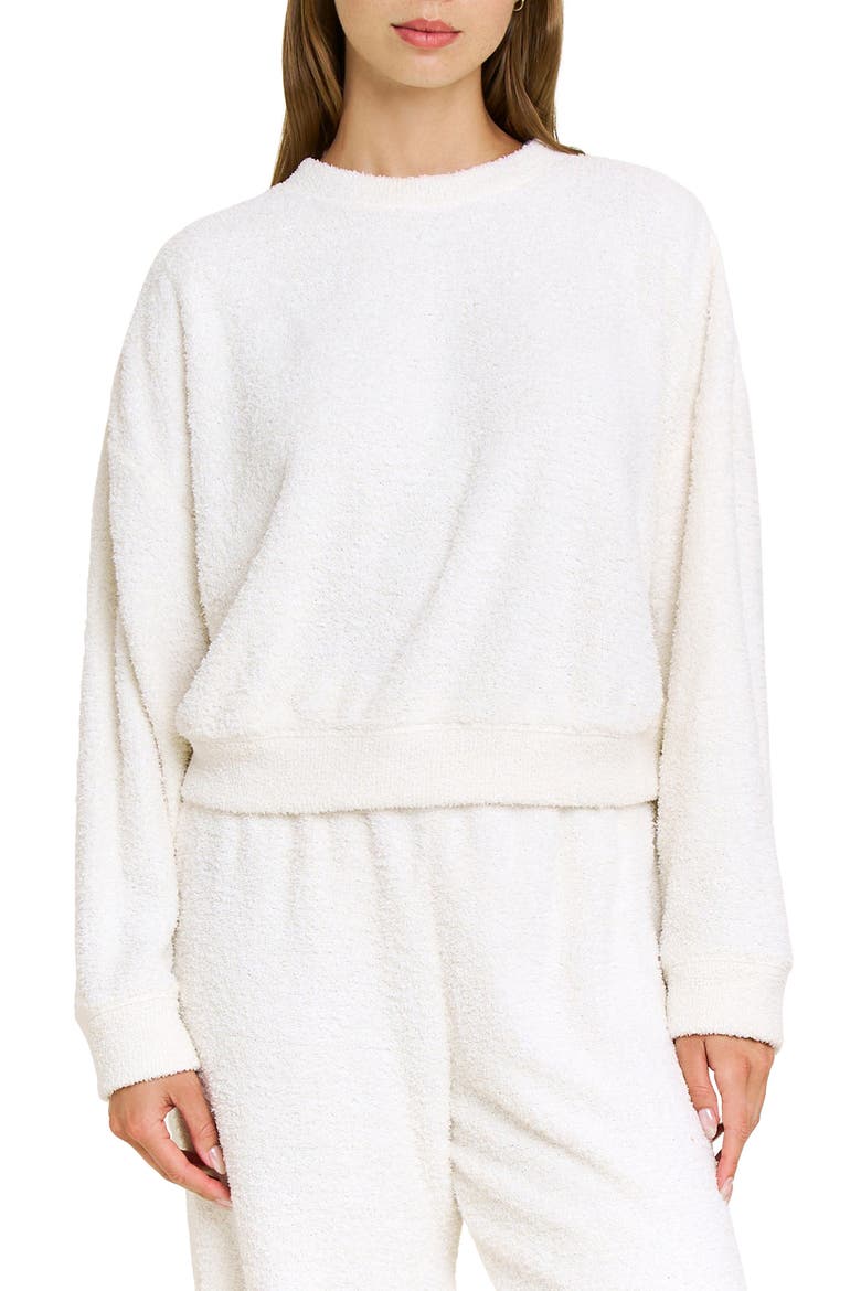 Comfort Queen Relaxed Fit Pajama Sweatshirt, Main, color, IVORY