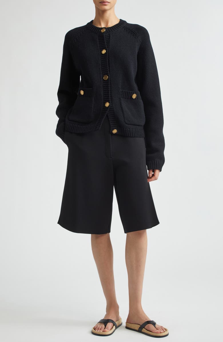 TOTEME Knit Shorts, Alternate, color, Black