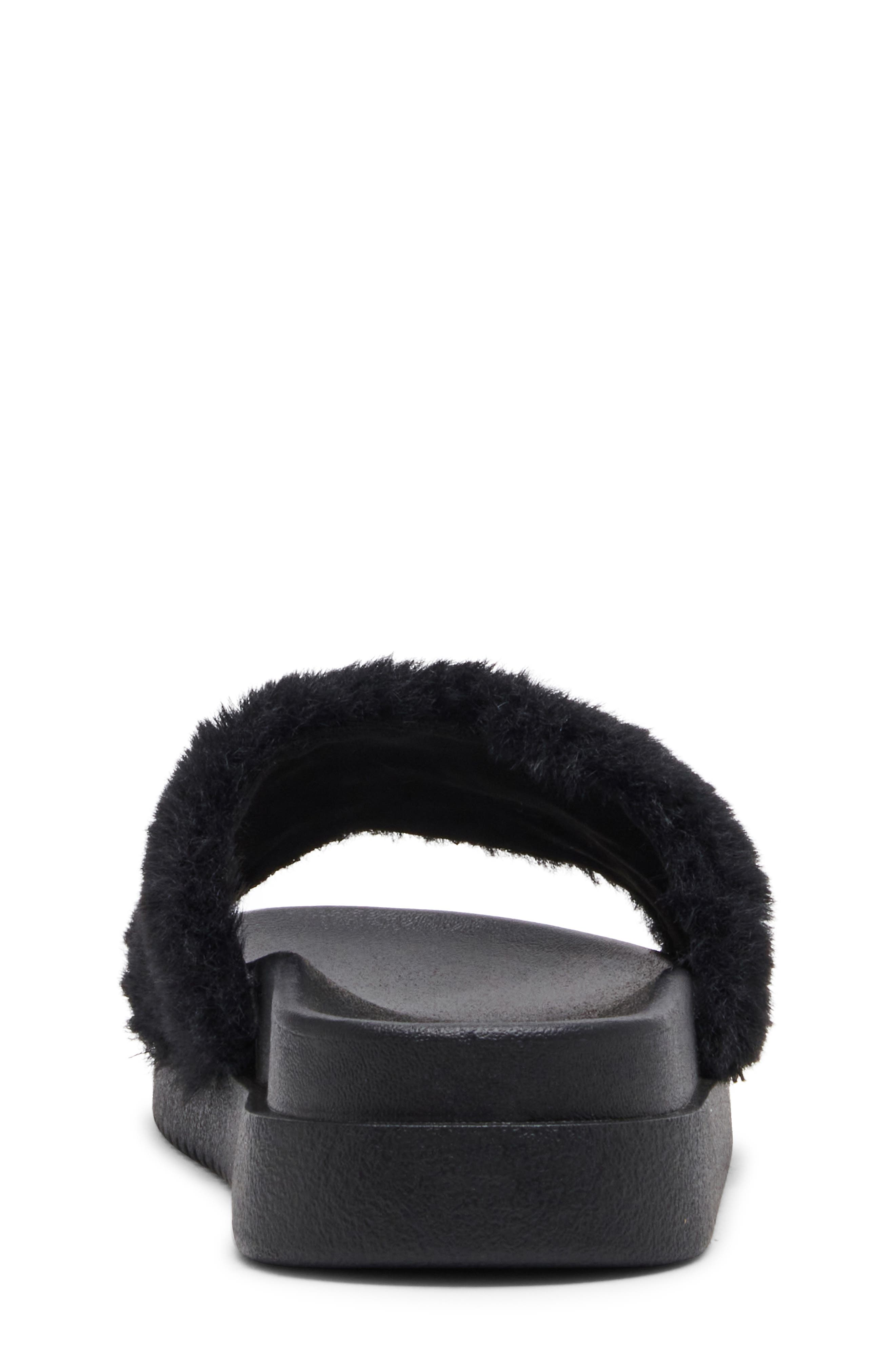 Kids' JDUMBO-R Faux Fur Slide Sandal, Alternate, color, BLACK