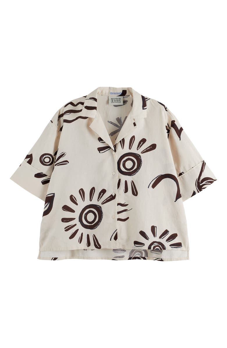 Scotch & Soda Cotton & Linen Shirt, Alternate, color, Inky Sun Linen