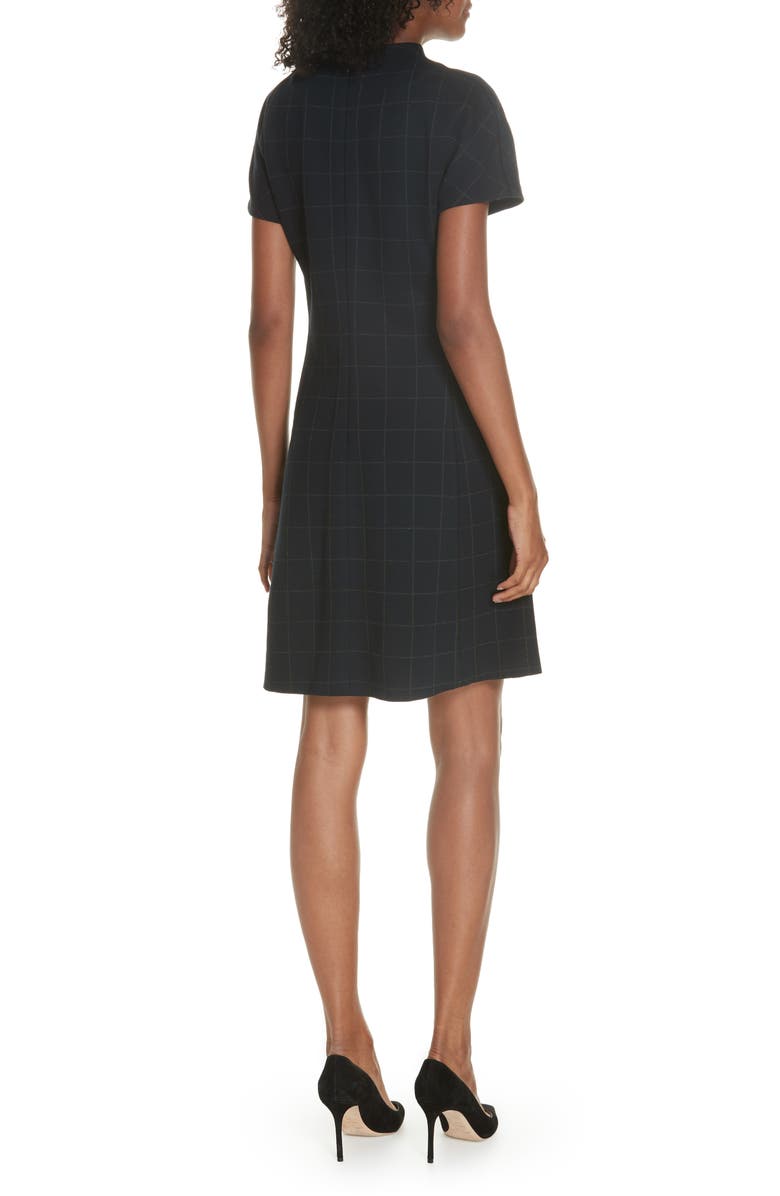Theory Windowpane Knit A-Line Dress, Alternate, color, 