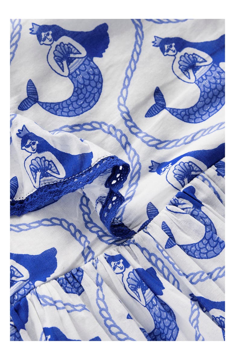 Mini Boden Kids' Print Dress, Alternate, color, Soft Ivory Mermaid Toile