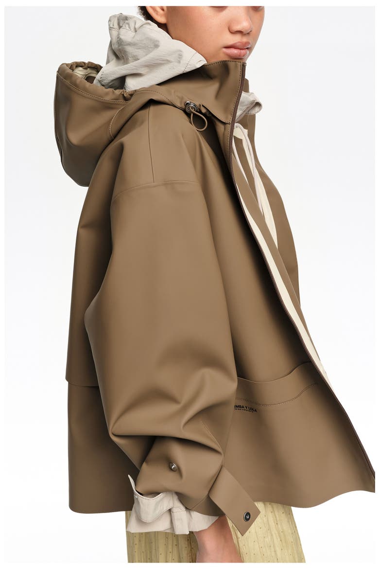 Rubber-Coated Flared Trench, Alternate, color, DARK CAMEL
