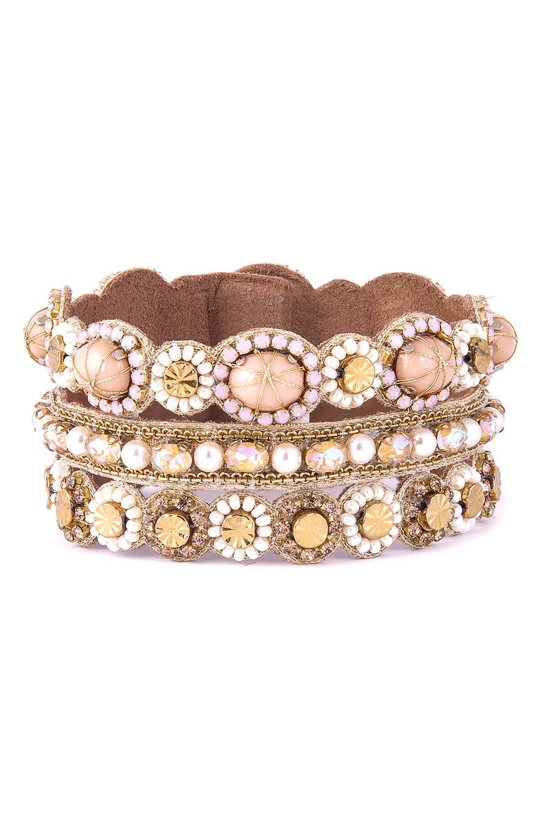 Deepa Gurnani Coryn Cuff Bracelet, Main, color, Baby Pink