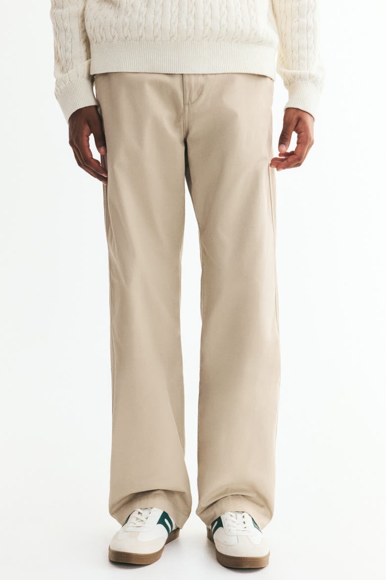 Relaxed-Fit Cotton Chinos, Alternate, color, Light beige