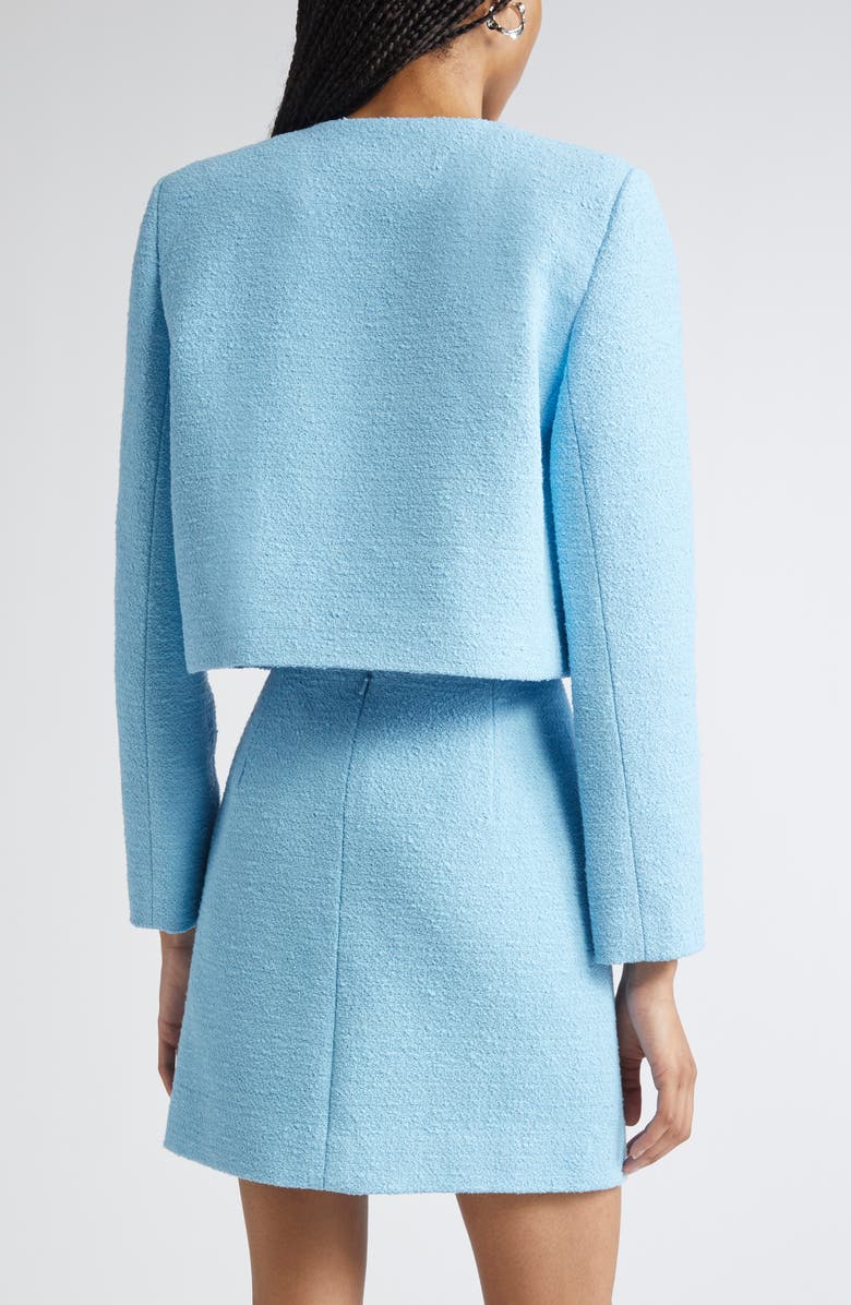 Oscar de la Renta Tweed Suiting Jacket, Alternate, color, Baby Blue