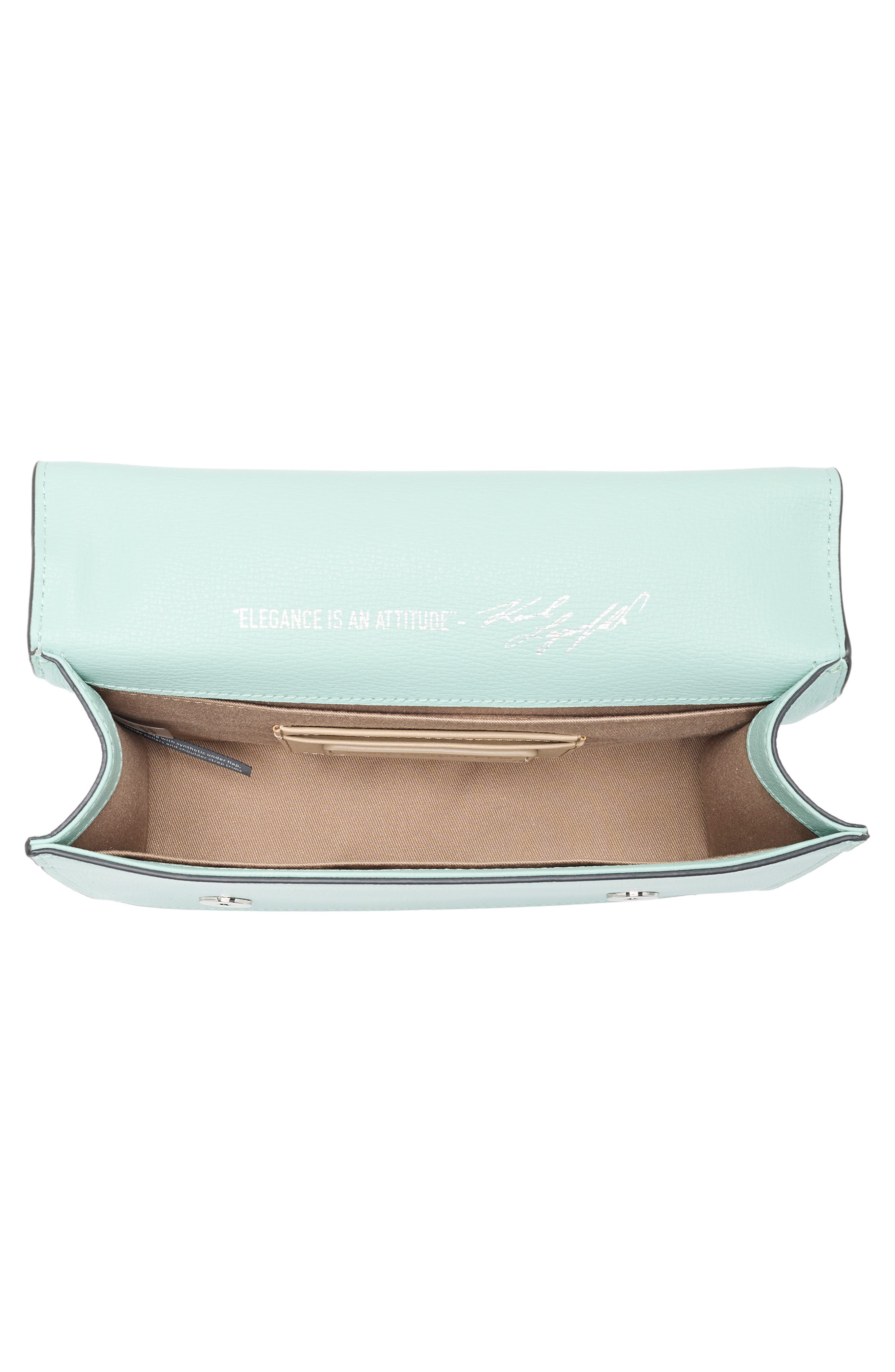 KARL LAGERFELD PARIS Simone Leather Satchel, Alternate, color, Fresh Mint