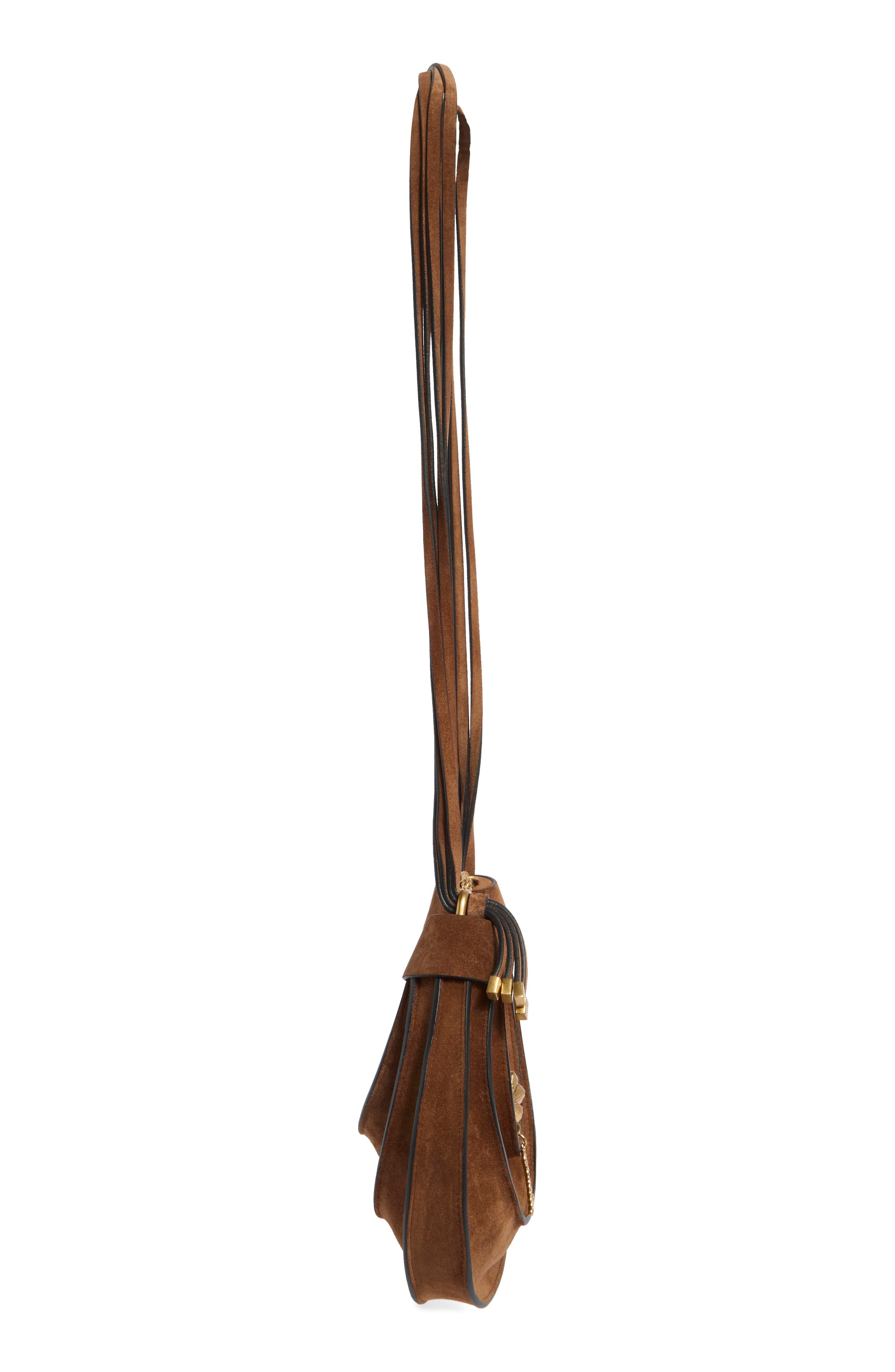 Small Banana Leather Hobo Bag, Alternate, color, NEW WALNUT
