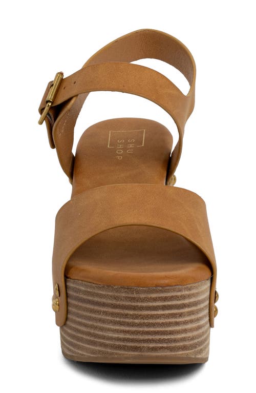 Shushop Gia Ankle Strap Platform Sandal In Brown