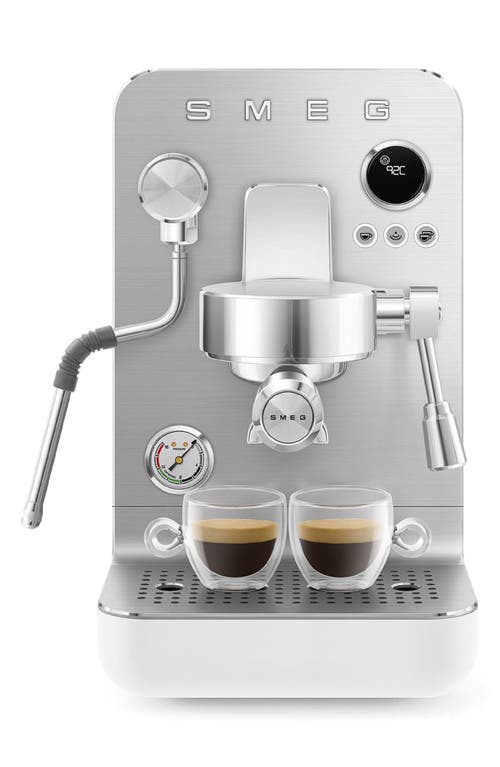 Smeg Mini Stainless-steel Espresso Coffee Machine White In Matte White