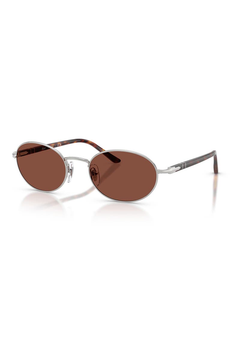 Ida 55mm Oval Sunglasses, Alternate, color, SILVER / RED