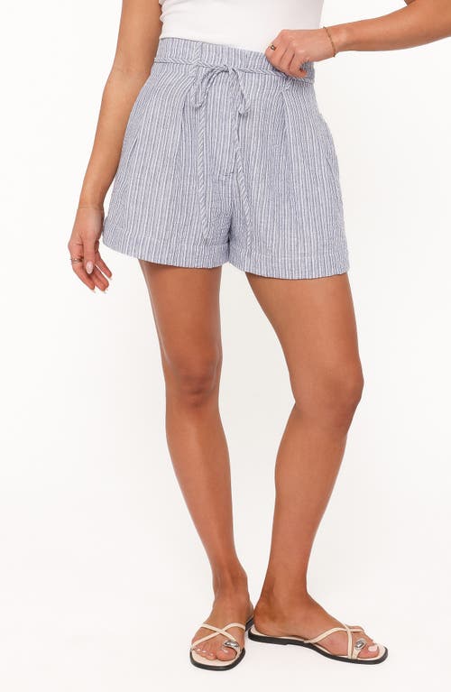 Petal & Pup Jazzara Stripe Paperbag Shorts in Blue/white Stripe at Nordstrom, Size 6