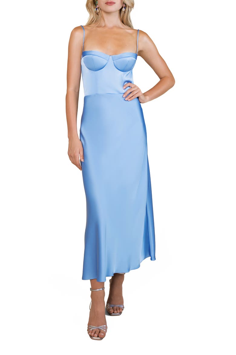 Flora Seamed Cocktail Dress, Main, color, FRENCH BLUE