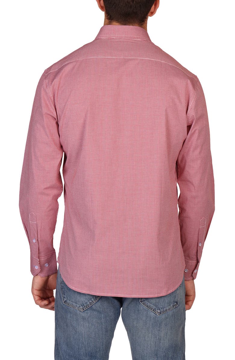 TailorByrd Classic Fit Stretch Cotton Button-Down Shirt, Alternate, color, Brick Red