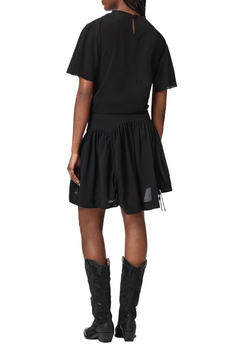 Aria Ruched Miniskirt, Alternate, color, BLACK