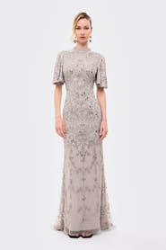 BEAUUT Embellished Sequins High Neck Dress