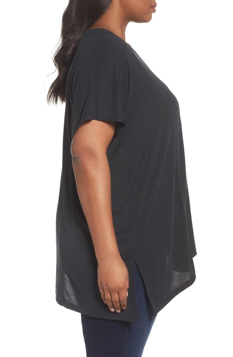 Sejour Asymmetrical V-Neck Tee, Alternate, color,