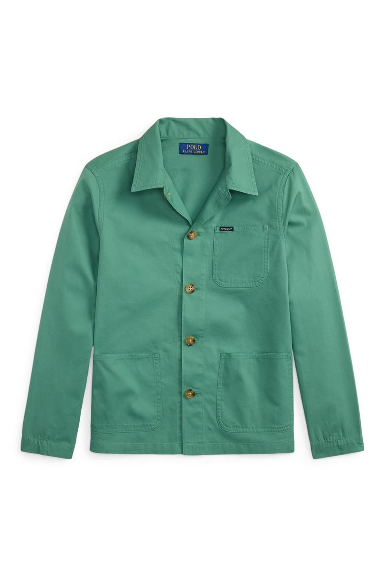 Kids' Chino Button-Up Chore Coat, Main, color, BAY GREEN