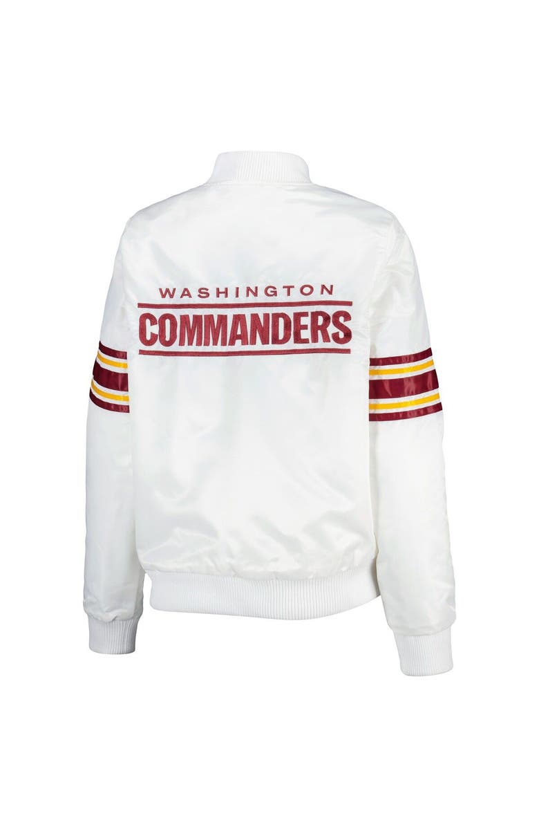 STARTER Women's Starter White Washington Commanders Line Up Satin Full-Snap Varsity Jacket, Alternate, color,