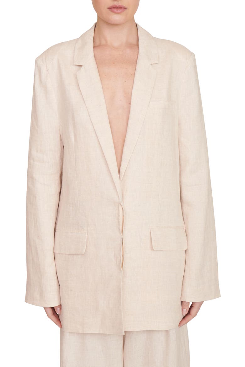 Maxwell Linen Blazer, Main, color, NATURAL