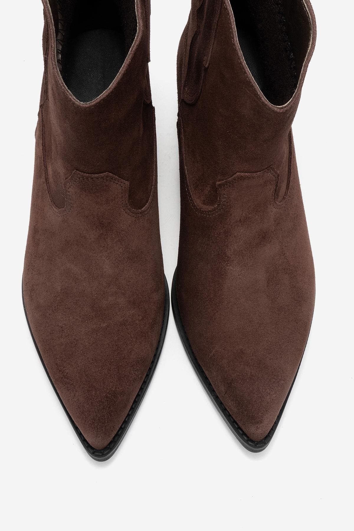 Elia Leather Western Boot, Alternate, color, Brown Suede