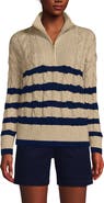 Lands' End Drifter Cotton Quarter Zip Pullover Sweater