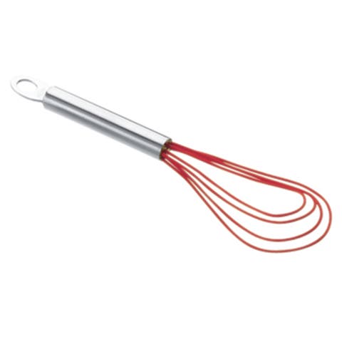 8 Inch Silicone Flat Whisk, Red