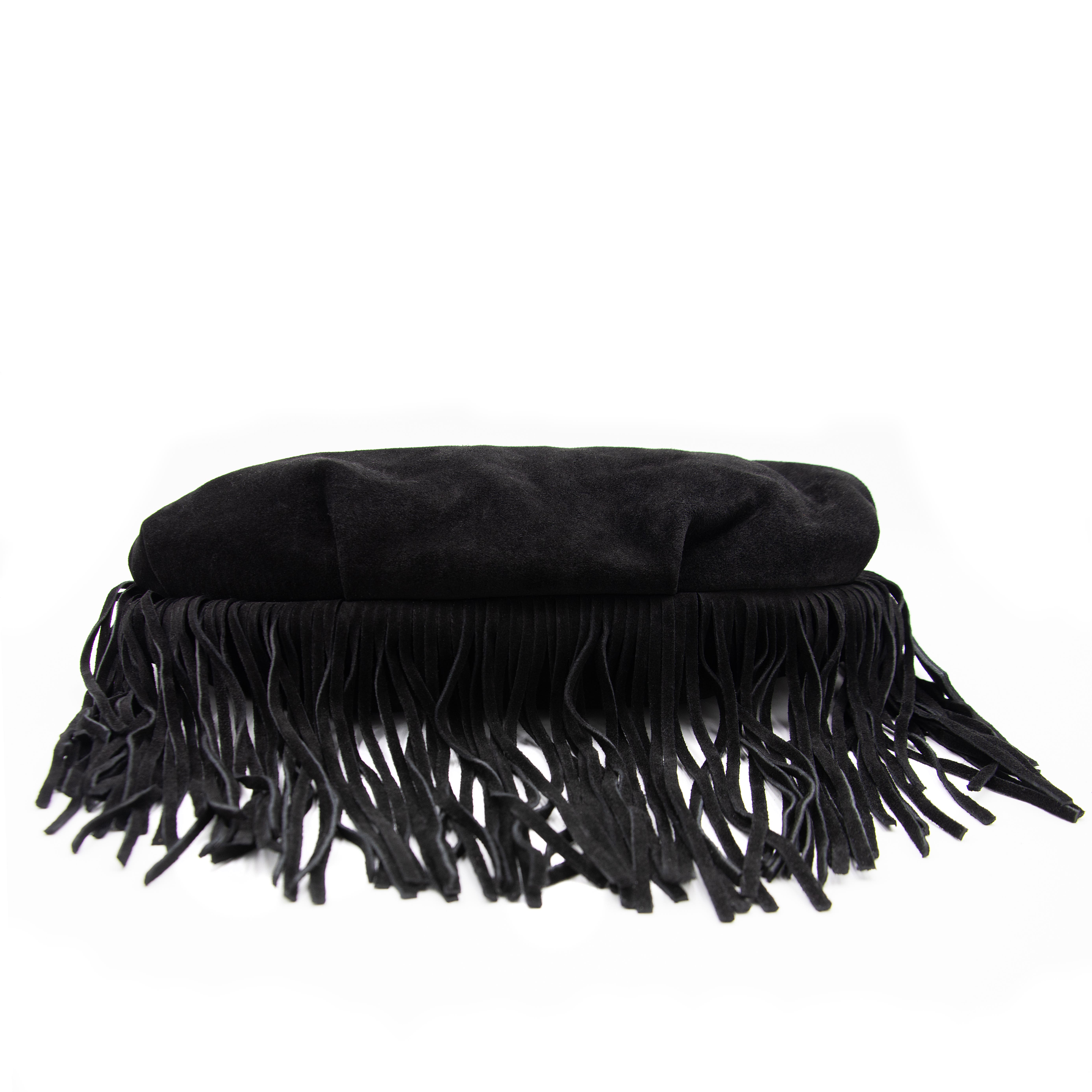 Bolsa Nova Dallas Suede Fringe Hobo, Alternate, color, Black