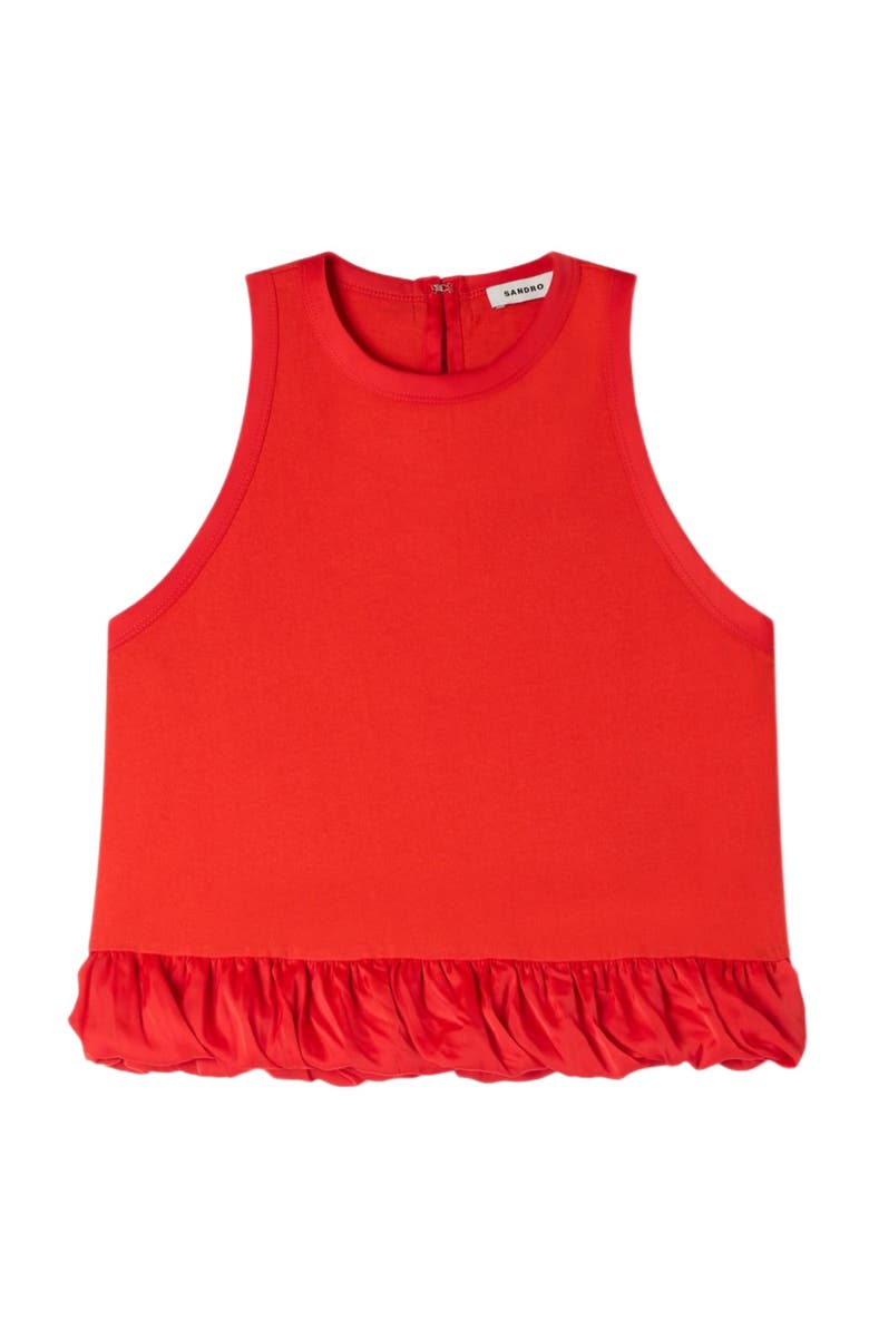 SANDRO Ruffle top, Alternate, color, Red