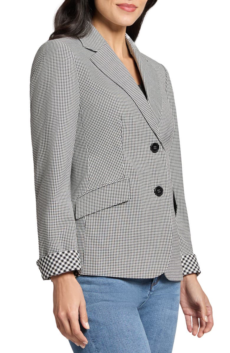 Jones New York Gingham Check Blazer, Alternate, color, 