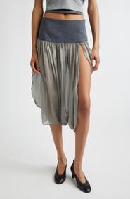 Paloma Wool Mila Sheer Silk & Suiting Skirt