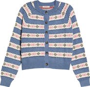 Marine Layer Fiorella Fair Isle Cotton Blend ardigan