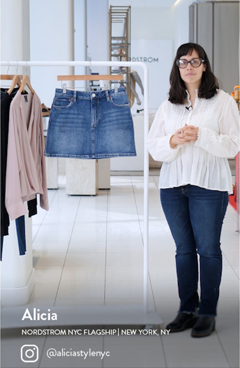 Joss Buckle Back Denim Miniskirt, sales video thumbnail