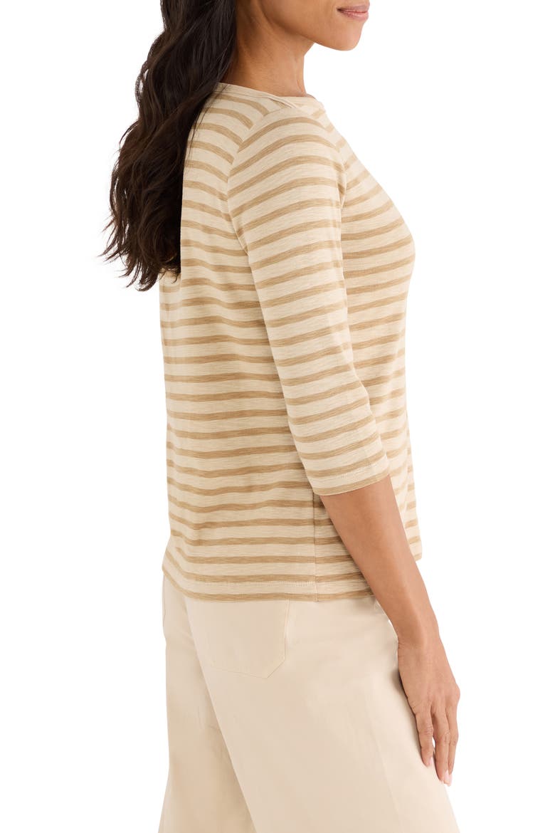 Stripe Boat Neck T-Shirt, Alternate, color, NEUTRAL MULTI