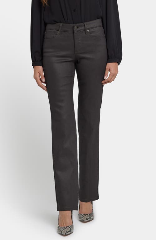 Nydj Marilyn Coated Straight Leg Jeans In Brown